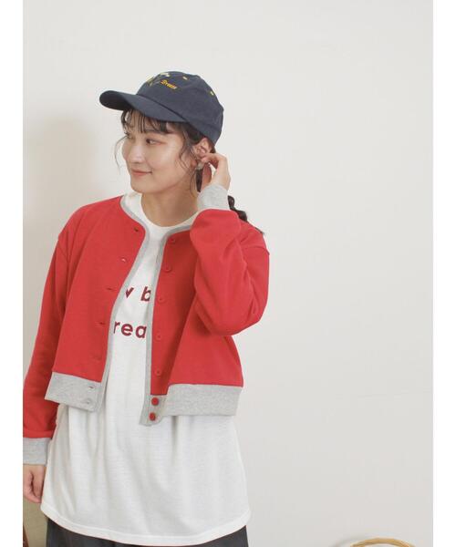 Samansa Mos2（サマンサ モスモス）の「◎配色スウェットカーディガン（カーディガン/ボレロ・レディース・レッド/グレー/キナリ/ブラック・F）」の10枚目の写真