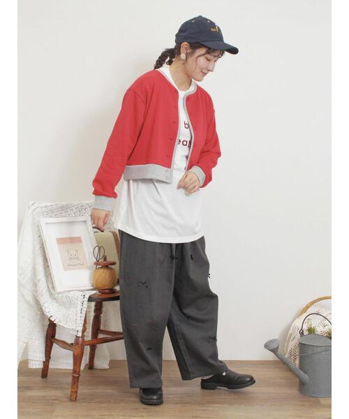 Samansa Mos2（サマンサ モスモス）の「◎配色スウェットカーディガン（カーディガン/ボレロ・レディース・レッド/グレー/キナリ/ブラック・F）」の14枚目の写真