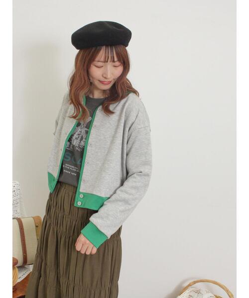 Samansa Mos2（サマンサ モスモス）の「◎配色スウェットカーディガン（カーディガン/ボレロ・レディース・レッド/グレー/キナリ/ブラック・F）」の15枚目の写真