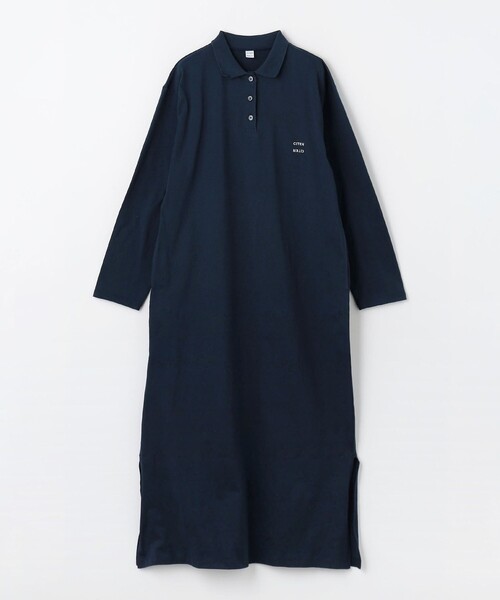 CITEN（シテン）の「＜CITEN＞ポロエリロングワンピース（ワンピース・レディース・ダークグレー/ネイビー・M/S）」の2枚目の写真