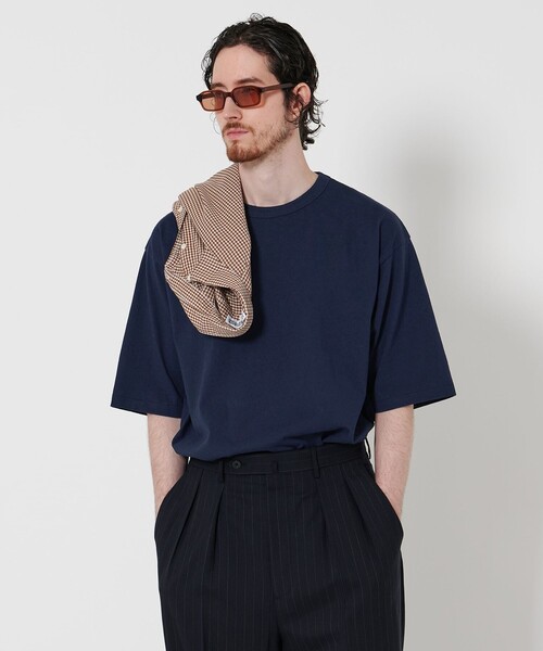Steven Alan(スティーブンアラン)の「<Steven Alan> コットン ネップ クルーネック Tシャツ NARROW(Tシャツ/カットソー・メンズ・ネイビー/ブラック・XL/L/M/S)」の8枚目の写真