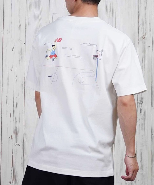 NEW BALANCE（ニューバランス）の「new balance/ニューバランス 半袖Tシャツ/半袖Tee バックプリント ユニセックス MT51934（Tシャツ/カットソー・メンズ・プラム/オフホワイト・M/L/XL）」の2枚目の写真