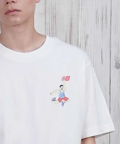 NEW BALANCE（ニューバランス）の「new balance/ニューバランス 半袖Tシャツ/半袖Tee バックプリント ユニセックス MT51934（Tシャツ/カットソー・メンズ・プラム/オフホワイト・M/L/XL）」の7枚目の写真