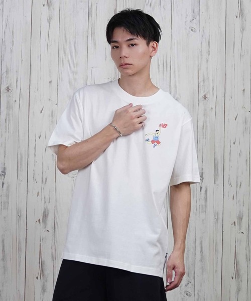 NEW BALANCE（ニューバランス）の「new balance/ニューバランス 半袖Tシャツ/半袖Tee バックプリント ユニセックス MT51934（Tシャツ/カットソー・メンズ・プラム/オフホワイト・M/L/XL）」の3枚目の写真