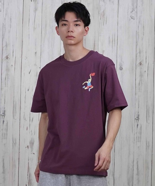 NEW BALANCE（ニューバランス）の「new balance/ニューバランス 半袖Tシャツ/半袖Tee バックプリント ユニセックス MT51934（Tシャツ/カットソー・メンズ・プラム/オフホワイト・M/L/XL）」の9枚目の写真