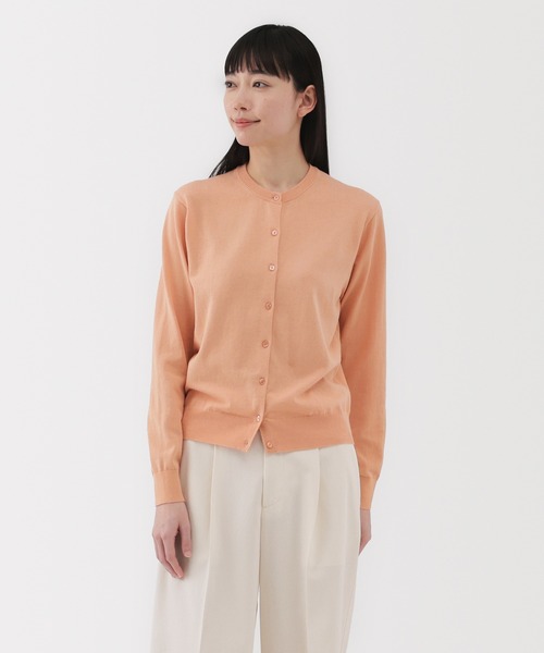 無印良品(ムジルシリョウヒン)の「婦人 UVカット強撚コットンクルーネックカーディガン(カーディガン/ボレロ・レディース・オフホワイト/ブラック/アイボリー/ピンク/ダークグレー/ネイビー/レンガ・S/M/L/XL)」の6枚目の写真