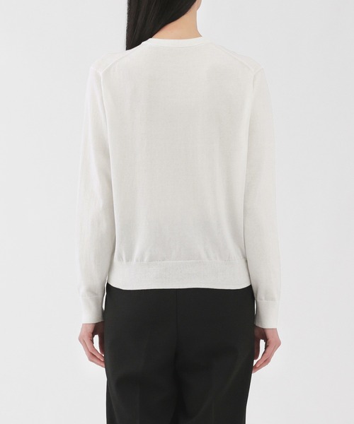 無印良品(ムジルシリョウヒン)の「婦人 UVカット強撚コットンクルーネックカーディガン(カーディガン/ボレロ・レディース・オフホワイト/ブラック/アイボリー/ピンク/ダークグレー/ネイビー/レンガ・S/M/L/XL)」の10枚目の写真