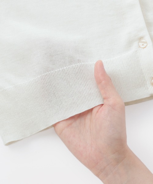 無印良品(ムジルシリョウヒン)の「婦人 UVカット強撚コットンクルーネックカーディガン(カーディガン/ボレロ・レディース・オフホワイト/ブラック/アイボリー/ピンク/ダークグレー/ネイビー/レンガ・S/M/L/XL)」の14枚目の写真