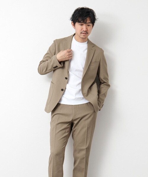 NOLLEY’S（ノーリーズ）の「《セットアップ対応》SMART TECH 吸水速乾メランジOX ストレッチイージーJK 25SS（テーラードジャケット・メンズ・ベージュ/グレー/ネイビー・M/L/S/XL）」の18枚目の写真