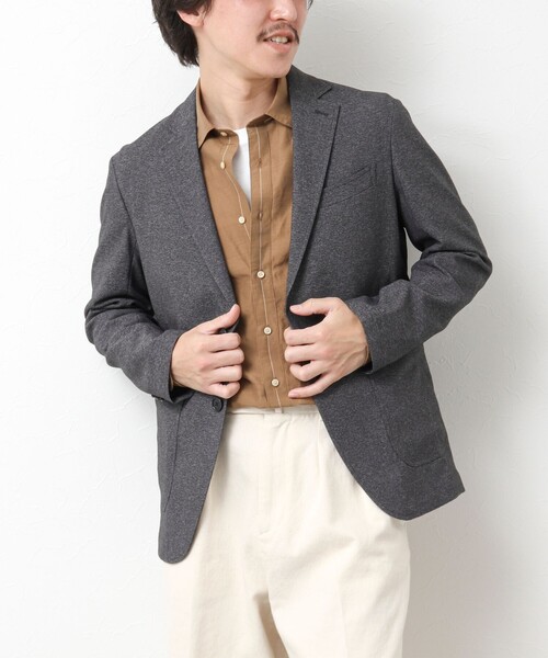 NOLLEY’S（ノーリーズ）の「《セットアップ対応》SMART TECH 吸水速乾メランジOX ストレッチイージーJK 25SS（テーラードジャケット・メンズ・ベージュ/グレー/ネイビー・M/L/S/XL）」の14枚目の写真