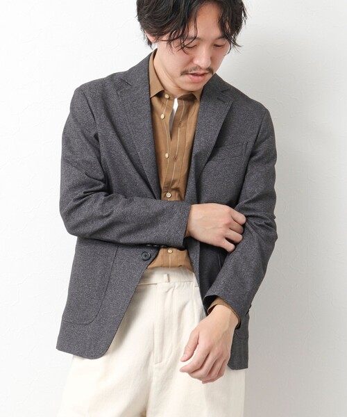 NOLLEY’S（ノーリーズ）の「《セットアップ対応》SMART TECH 吸水速乾メランジOX ストレッチイージーJK 25SS（テーラードジャケット・メンズ・ベージュ/グレー/ネイビー・M/L/S/XL）」の13枚目の写真