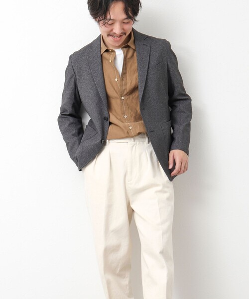 NOLLEY’S（ノーリーズ）の「《セットアップ対応》SMART TECH 吸水速乾メランジOX ストレッチイージーJK 25SS（テーラードジャケット・メンズ・ベージュ/グレー/ネイビー・M/L/S/XL）」の12枚目の写真