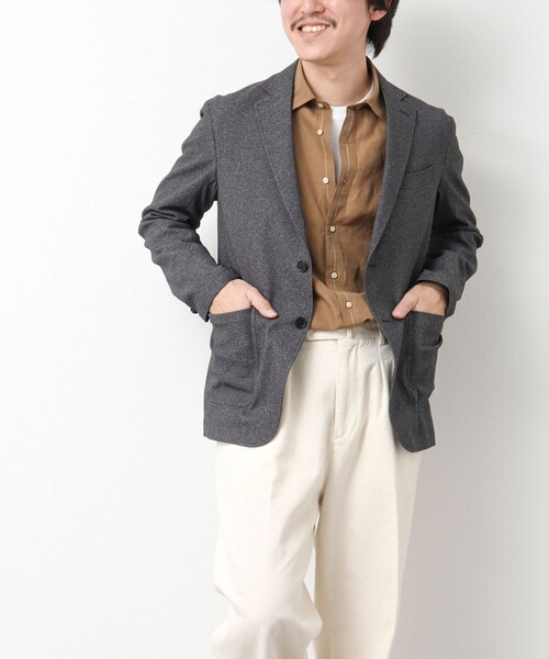 NOLLEY’S（ノーリーズ）の「《セットアップ対応》SMART TECH 吸水速乾メランジOX ストレッチイージーJK 25SS（テーラードジャケット・メンズ・ベージュ/グレー/ネイビー・M/L/S/XL）」の11枚目の写真