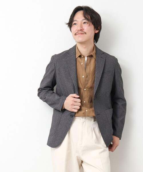 NOLLEY’S（ノーリーズ）の「《セットアップ対応》SMART TECH 吸水速乾メランジOX ストレッチイージーJK 25SS（テーラードジャケット・メンズ・ベージュ/グレー/ネイビー・M/L/S/XL）」の9枚目の写真