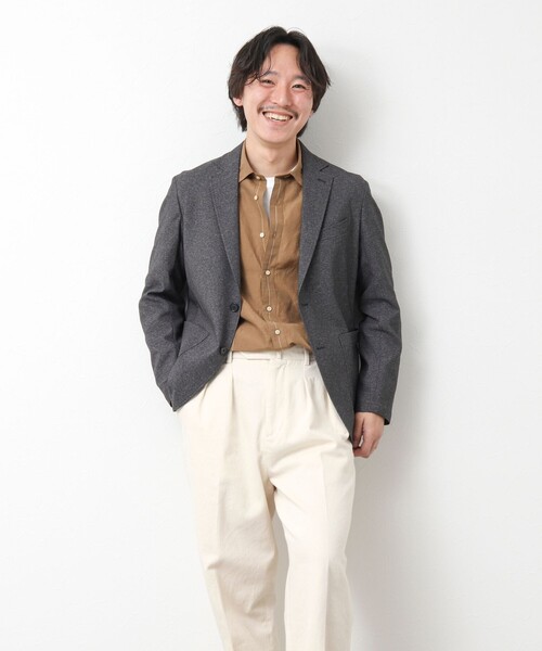 NOLLEY’S（ノーリーズ）の「《セットアップ対応》SMART TECH 吸水速乾メランジOX ストレッチイージーJK 25SS（テーラードジャケット・メンズ・ベージュ/グレー/ネイビー・M/L/S/XL）」の6枚目の写真