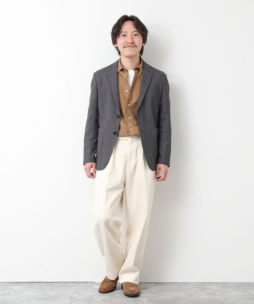 NOLLEY’S（ノーリーズ）の「《セットアップ対応》SMART TECH 吸水速乾メランジOX ストレッチイージーJK 25SS（テーラードジャケット・メンズ・ベージュ/グレー/ネイビー・M/L/S/XL）」の5枚目の写真