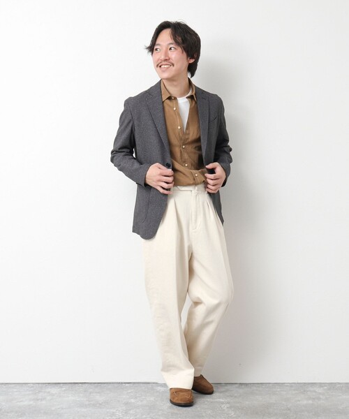 NOLLEY’S（ノーリーズ）の「《セットアップ対応》SMART TECH 吸水速乾メランジOX ストレッチイージーJK 25SS（テーラードジャケット・メンズ・ベージュ/グレー/ネイビー・M/L/S/XL）」の4枚目の写真