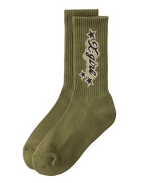 X-girl(GbNXK[)FLYING STARS LOGO RIB SOCKS(\bNX/C)