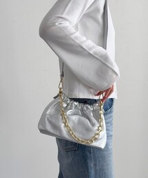 AULENTTI | 【AULENTTI/オーレンティ】チェーンギャザーレザーショルダーバッグ(ショルダーバッグ)