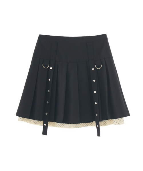 idem(イデム)の「layered pleats mini skirt/レイヤードプリーツミニスカート(スカート・レディース・グレー/ライトベージュ/ブラック・FREE)」の2枚目の写真