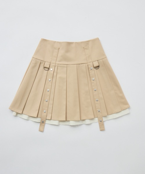 idem（イデム）の「layered pleats mini skirt／レイヤードプリーツミニスカート（スカート・レディース・グレー/ライトベージュ・FREE）」の20枚目の写真
