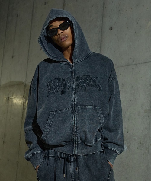 ANDER HUNK（アンダーハンク）の「Damege Overdyed Zip-up Parker/ダメージオーバーダイジップパーカー（パーカー・メンズ・バーガンディー/グレー/ブラック・LARGE/MEDIUM/SMALL）」の3枚目の写真