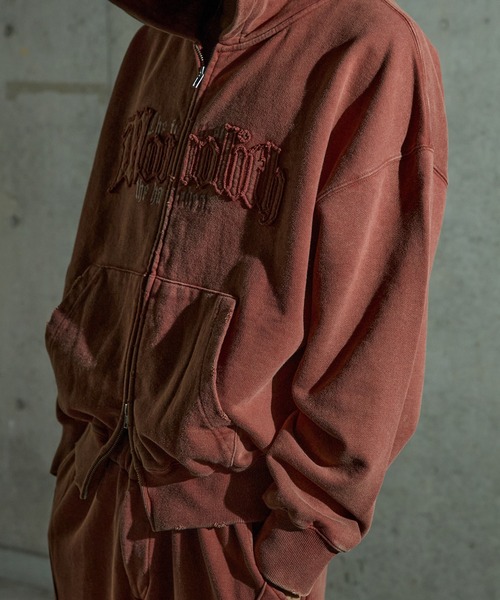 ANDER HUNK パーカー Damage Overdyed Parker/ダメージオーバー