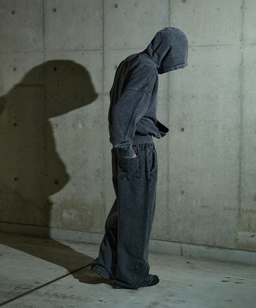 ANDER HUNK オーバーダイダブルジップアップパーカー　バーガンディー Overdyed Double Zip-up Parker/オーバーダイダブルジップアップ