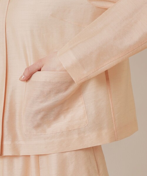 MACKINTOSH LONDON（マッキントッシュ ロンドン）の「シャイニーシアーノーカラージャケット（ノーカラージャケット・レディース・ピンク系その他2/ネイビー・40/38）」の8枚目の写真