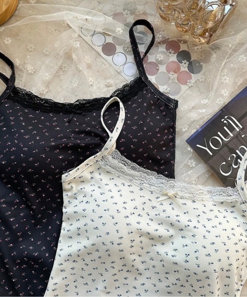 カップ付き】小花柄キャミ（キャミソール）｜LAC-VERT（ラック