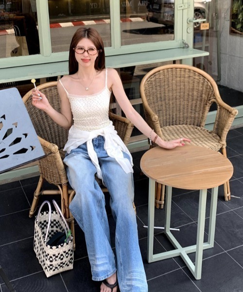 カップ付き】小花柄キャミ（キャミソール）｜LAC-VERT（ラック