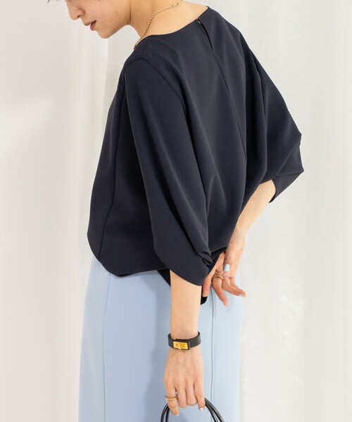 NOLLEY’S(ノーリーズ)の「《セットアップ対応》ツイルコクーンブラウス(シャツ/ブラウス・レディース・ブラック/ホワイト/ネイビー/グレイッシュベージュ・38)」の4枚目の写真