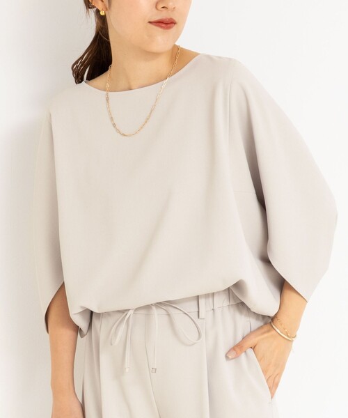 NOLLEY’S(ノーリーズ)の「《セットアップ対応》ツイルコクーンブラウス(シャツ/ブラウス・レディース・ブラック/ホワイト/ネイビー/グレイッシュベージュ・38)」の3枚目の写真