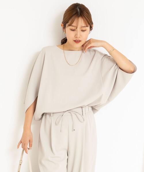 NOLLEY’S(ノーリーズ)の「《セットアップ対応》ツイルコクーンブラウス(シャツ/ブラウス・レディース・ブラック/ホワイト/ネイビー/グレイッシュベージュ・38)」の5枚目の写真