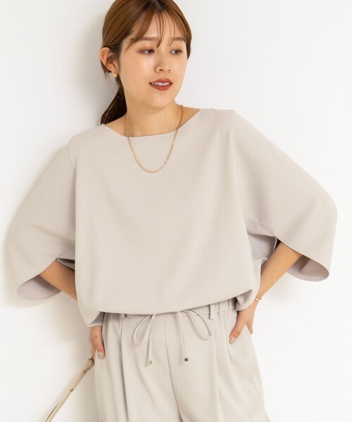 NOLLEY’S(ノーリーズ)の「《セットアップ対応》ツイルコクーンブラウス(シャツ/ブラウス・レディース・ブラック/ホワイト/ネイビー/グレイッシュベージュ・38)」の6枚目の写真