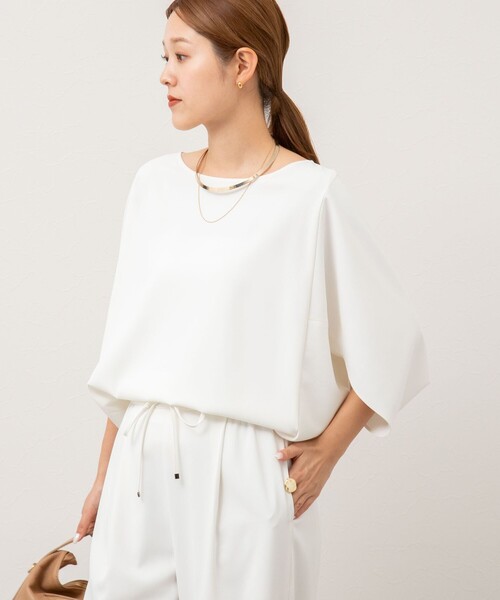NOLLEY’S(ノーリーズ)の「《セットアップ対応》ツイルコクーンブラウス(シャツ/ブラウス・レディース・ブラック/ホワイト/ネイビー/グレイッシュベージュ・38)」の21枚目の写真