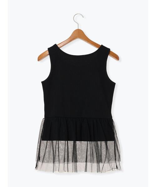 Lugnoncure（ルノンキュール）の「チュールドッキングノースリーブトップス（タンクトップ・レディース・オフホワイト/ブラック・F）」の9枚目の写真