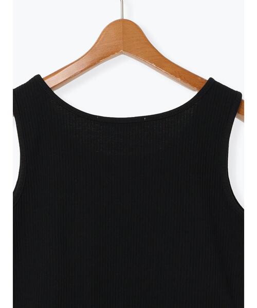 Lugnoncure（ルノンキュール）の「チュールドッキングノースリーブトップス（タンクトップ・レディース・オフホワイト/ブラック・F）」の13枚目の写真