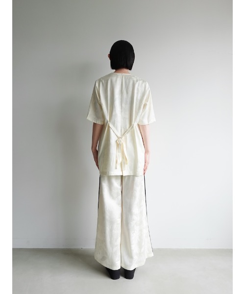 marte sahara パンツ　トワル柄リラックスパンツ Satin Jacquard Pants/サテンジャガードパンツ（その他パンツ