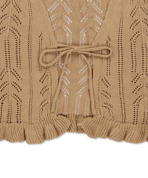 SPINNS(スピンズ)の「ガーリー×レトロの新定番☆クロシェ編みカーディガン(カーディガン/ボレロ・レディース・アイボリー/カーキ/ブラウン/ベージュ/レッド・ONESIZE)」の8枚目の写真