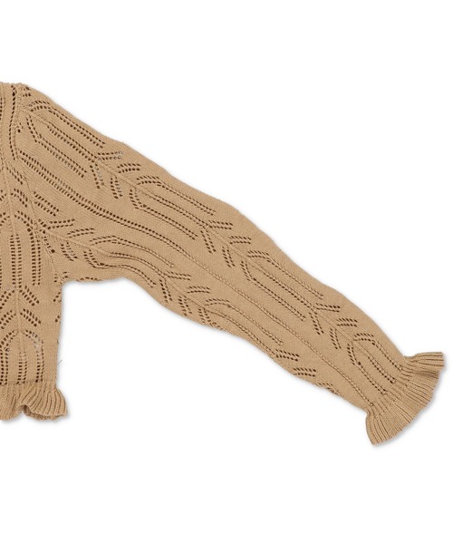 SPINNS(スピンズ)の「ガーリー×レトロの新定番☆クロシェ編みカーディガン(カーディガン/ボレロ・レディース・アイボリー/カーキ/ブラウン/ベージュ/レッド・ONESIZE)」の9枚目の写真