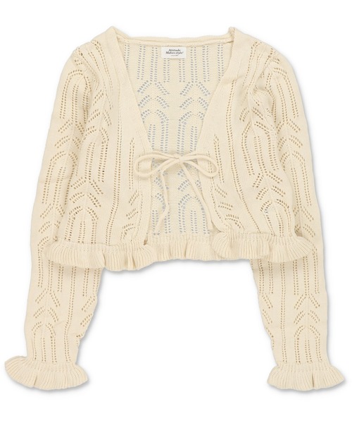 SPINNS(スピンズ)の「ガーリー×レトロの新定番☆クロシェ編みカーディガン(カーディガン/ボレロ・レディース・アイボリー/カーキ/ブラウン/ベージュ/レッド・ONESIZE)」の6枚目の写真