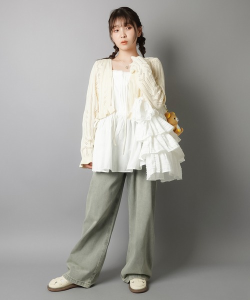 SPINNS(スピンズ)の「ガーリー×レトロの新定番☆クロシェ編みカーディガン(カーディガン/ボレロ・レディース・アイボリー/カーキ/ブラウン/ベージュ/レッド・ONESIZE)」の16枚目の写真