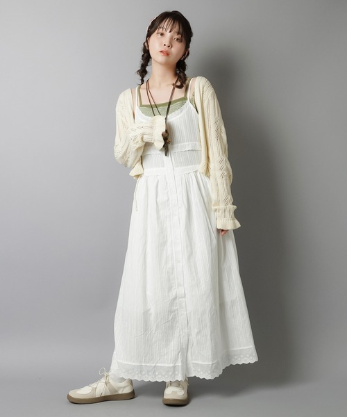 SPINNS(スピンズ)の「ガーリー×レトロの新定番☆クロシェ編みカーディガン(カーディガン/ボレロ・レディース・アイボリー/カーキ/ブラウン/ベージュ/レッド・ONESIZE)」の19枚目の写真