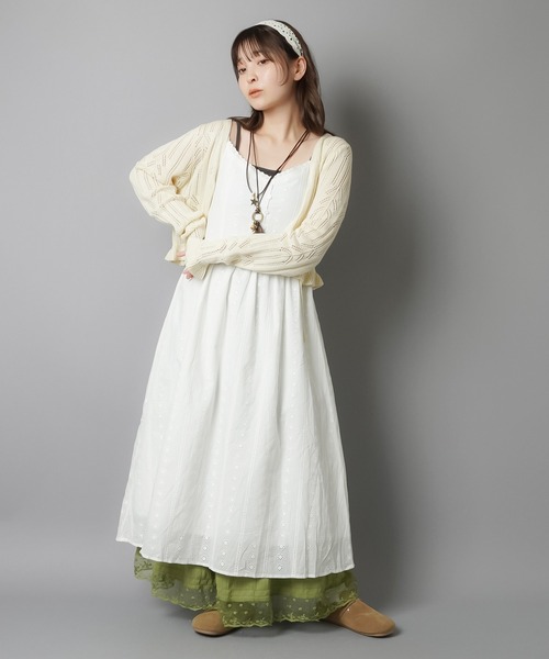 SPINNS(スピンズ)の「ガーリー×レトロの新定番☆クロシェ編みカーディガン(カーディガン/ボレロ・レディース・アイボリー/カーキ/ブラウン/ベージュ/レッド・ONESIZE)」の20枚目の写真