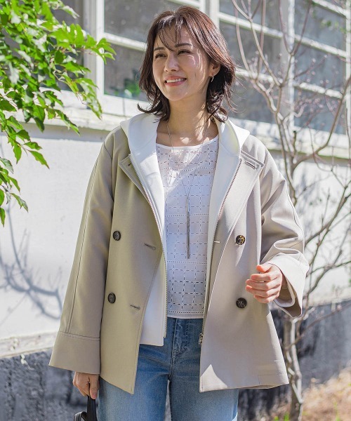 LAUTREAMONT(ロートレアモン)の「防シワノーカラージャケット≪洗濯機で洗える≫(ノーカラージャケット・レディース・ネイビー/ベージュ・9号/11号)」の3枚目の写真