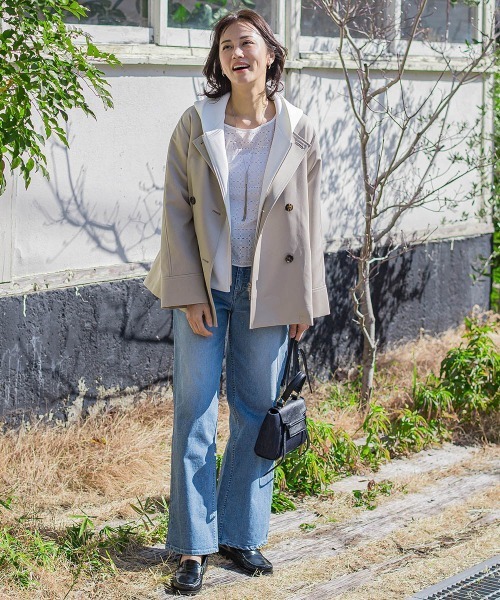 LAUTREAMONT(ロートレアモン)の「防シワノーカラージャケット≪洗濯機で洗える≫(ノーカラージャケット・レディース・ネイビー/ベージュ・9号/11号)」の10枚目の写真