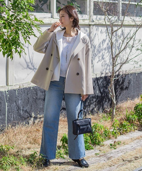 LAUTREAMONT(ロートレアモン)の「防シワノーカラージャケット≪洗濯機で洗える≫(ノーカラージャケット・レディース・ネイビー/ベージュ・9号/11号)」の11枚目の写真