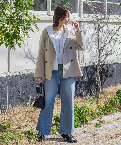 LAUTREAMONT(ロートレアモン)の「防シワノーカラージャケット≪洗濯機で洗える≫(ノーカラージャケット・レディース・ネイビー/ベージュ・9号/11号)」の7枚目の写真