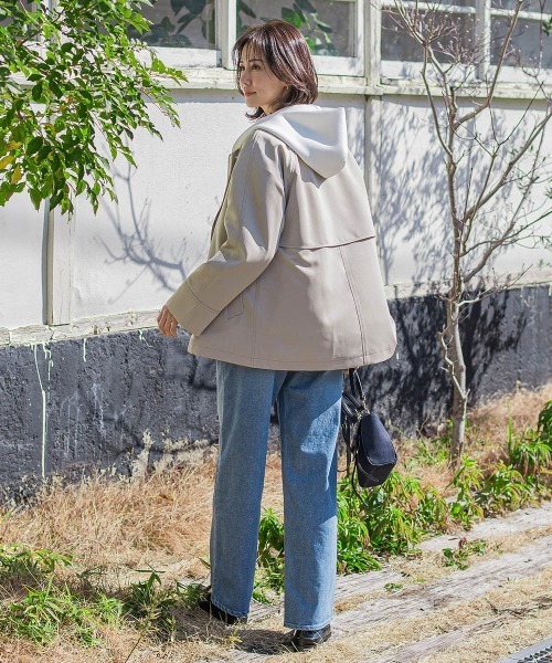 LAUTREAMONT(ロートレアモン)の「防シワノーカラージャケット≪洗濯機で洗える≫(ノーカラージャケット・レディース・ネイビー/ベージュ・9号/11号)」の8枚目の写真